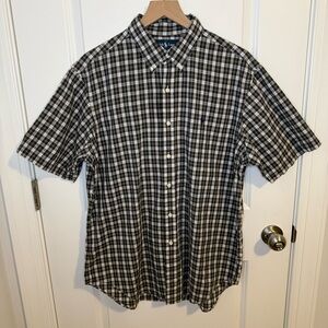 Ralph‎ Lauren Shirt Mens Large Button Down Plaid Green Short Sleeve Oxford